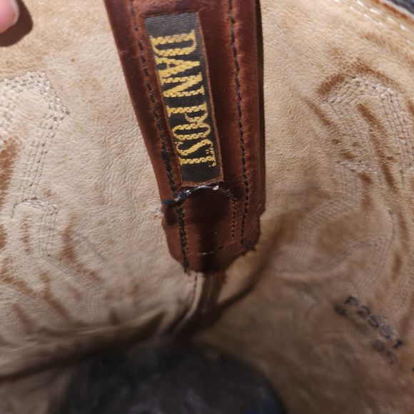 Dan Post‎ Genuine Leather Milwaukee Cowboy Boots Marlboro Brown Mens Size 11 D - Picture 5 of 10